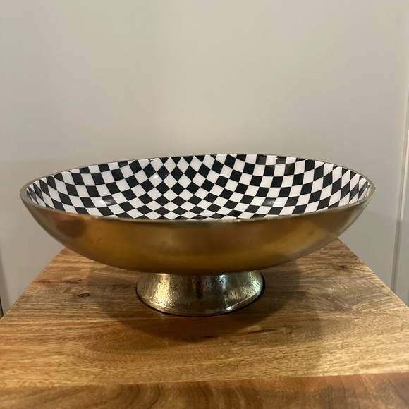 Checkered Black and White Decorative Bowl - Picture 2 of 4